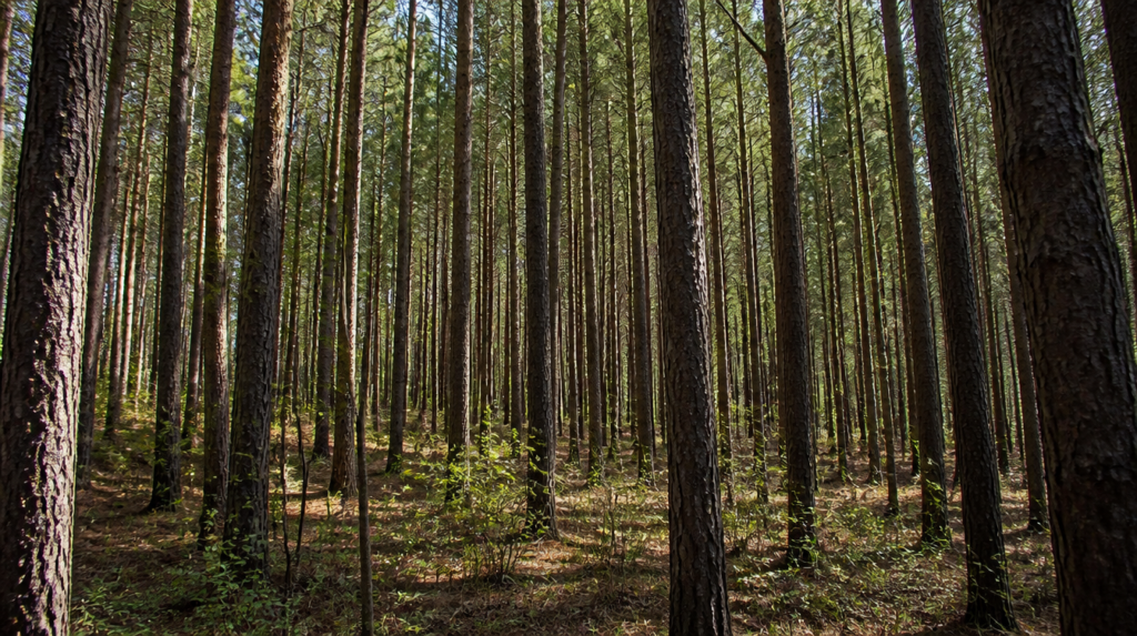 Pine tree forest